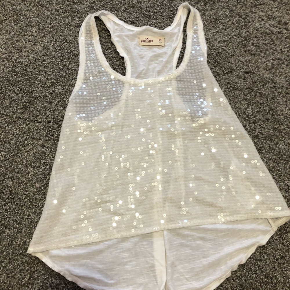 Hollister sequin high low shirt